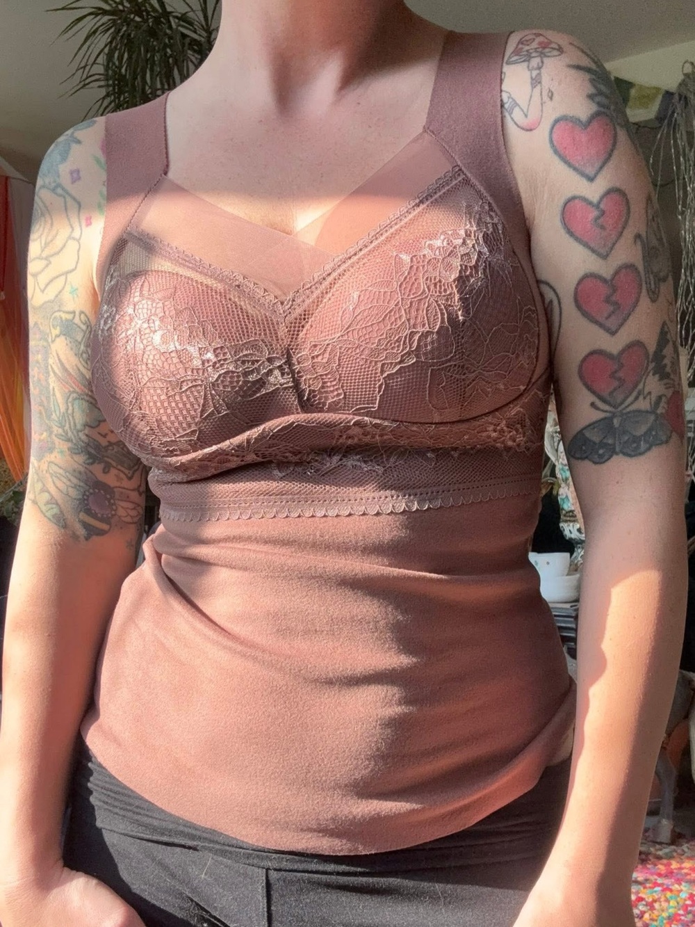 MAUVE THERMAL PADDED BRA CAMISOLE